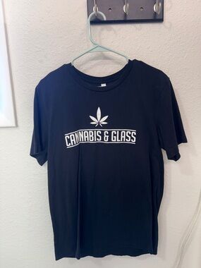 Cannabis & Glass Black T-Shirt